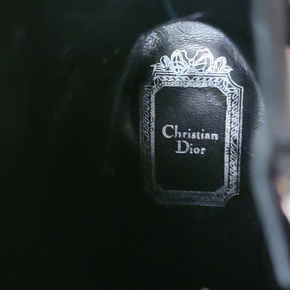 Dior Stellar Black Leather Studded CD Ankle Boots Block Heel MD0516 39.5 9.5 - Picture 9 of 12